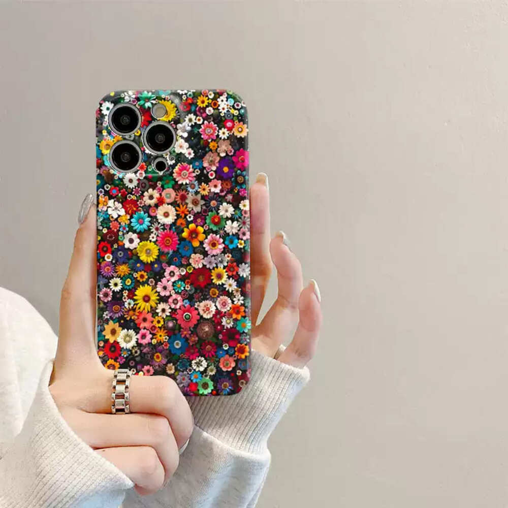 Vibrant Floral Phone Case,Colorful Flower Pattern Design For iPhone, Samsung Galaxy, Google Pixel, Xiaomi