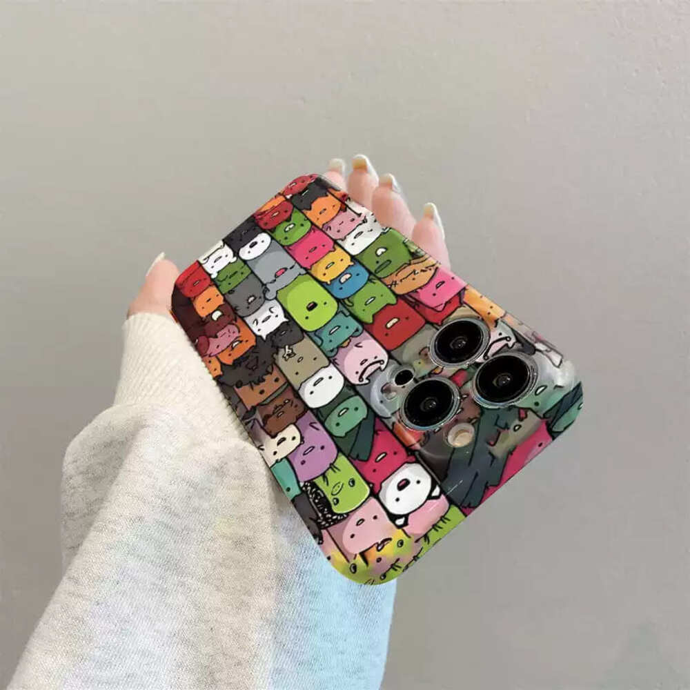 Colorful Cartoon Animal Print Phone Case,Cute and Fun Design For iPhone, Samsung Galaxy, Google Pixel, Xiaomi