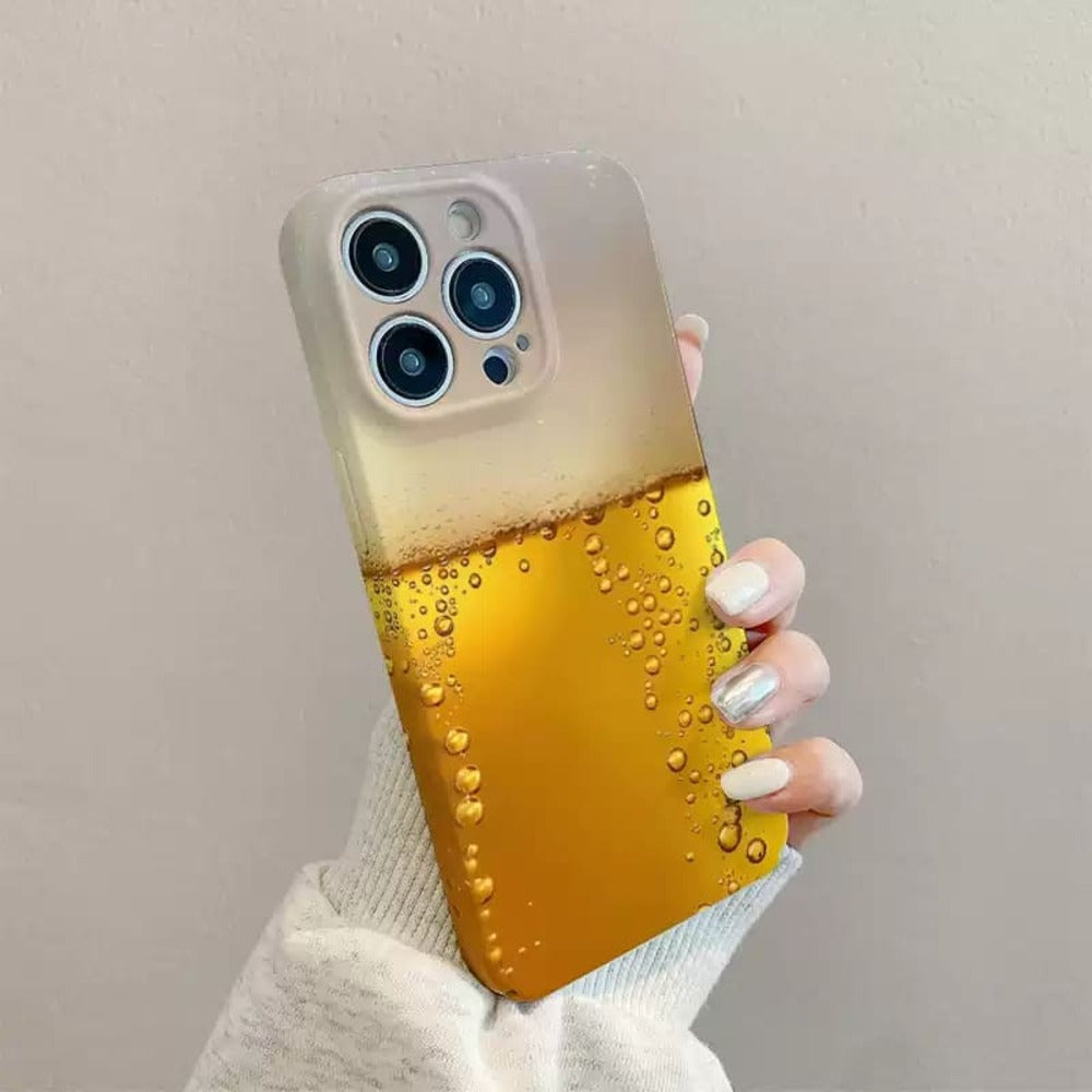 Minimalist Beer Design Phone Case,Creative Slim Cover for iPhone, Samsung Galaxy, Google Pixel, Xiaomi