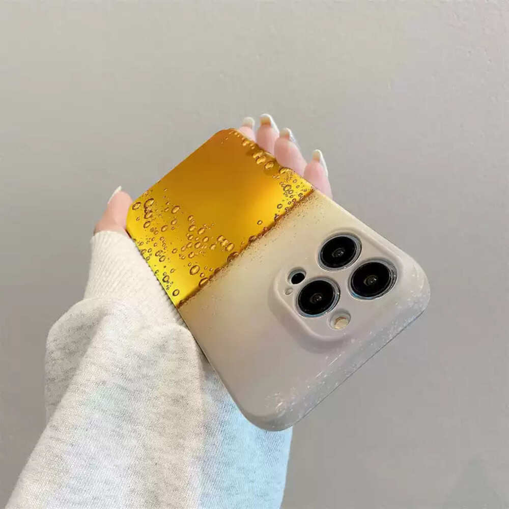 Minimalist Beer Design Phone Case,Creative Slim Cover for iPhone, Samsung Galaxy, Google Pixel, Xiaomi