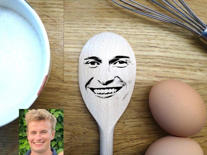 Have ANY FACE Engraved on a Spoon! Fun, unique and quirky gift! Stocking Filler, Secret Santa! Mother's / Father's Day, Milestone Birthday!