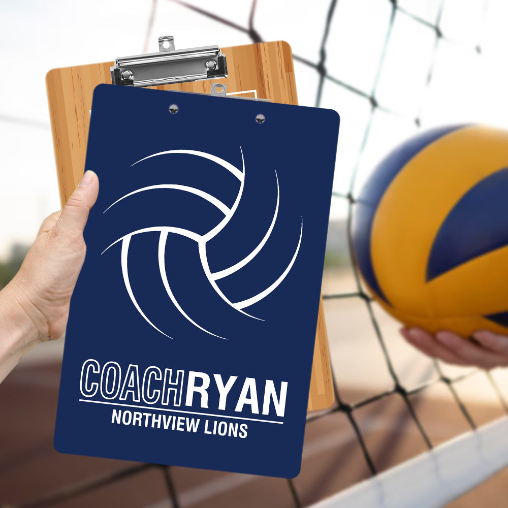 Personalized Volleyball Clipboard, Custom Name Coaching Board, Game Strategy Clipboard for Volleyball Coaches