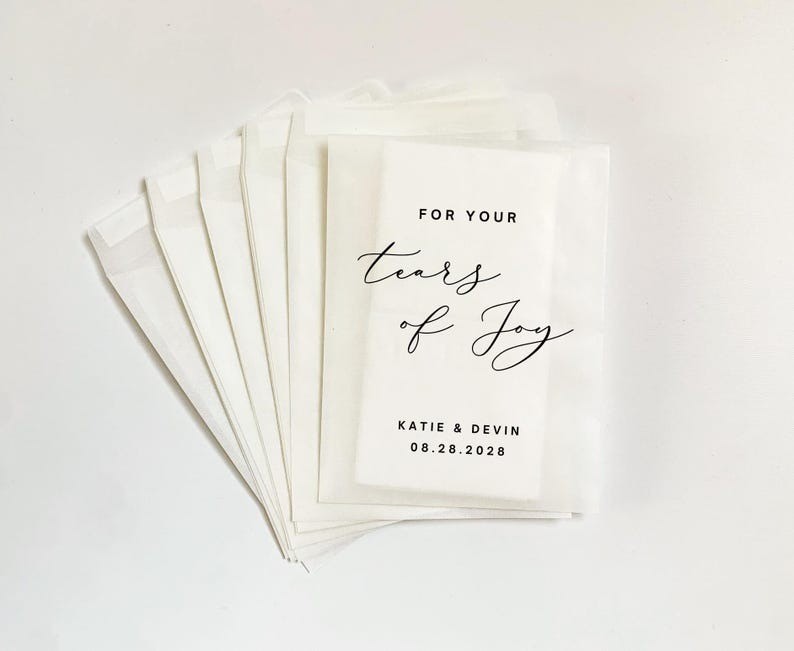 Personalized Wedding Tissue Packs | Personalized Wedding Confetti Packs | Happy Tears | Confetti Packs | Tissue Packets | Wedding Favor