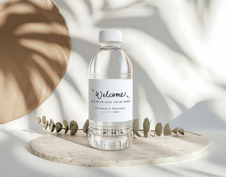Wedding Welcome Water Bottle Labels || Wedding Water Bottle Labels, Water Bottle Sticker, Water Bottle Wrapper
