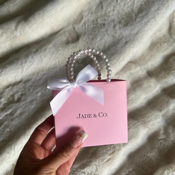 Pearl handle Pink & blue party favor bags, Personalized for you!