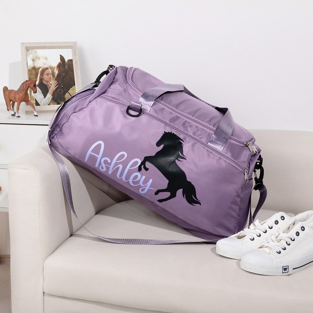 Personalized Horse Riding Bag for Women, Sports Equipment Bag, Girls Travel Duffel Bag, Horse Grooming Bag, Mountain Bicycle/Bike Accessories
