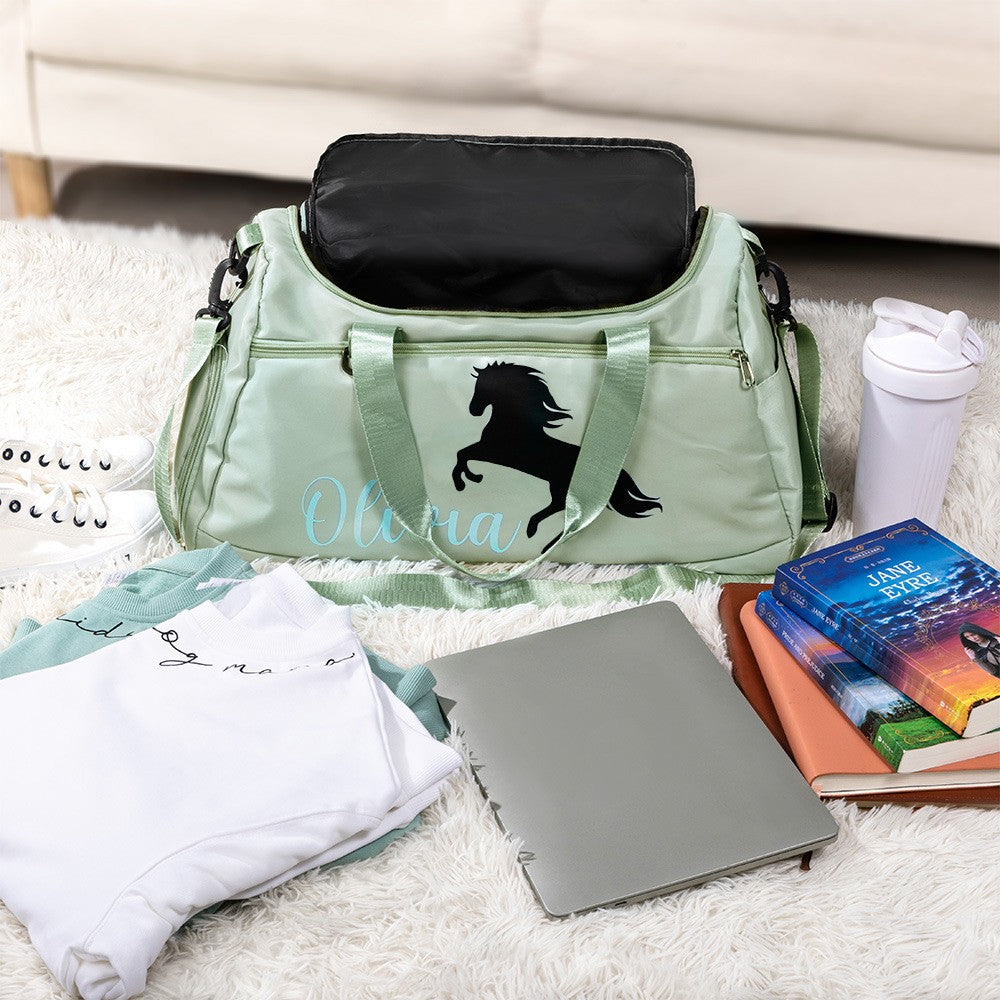 Personalized Horse Riding Bag for Women, Sports Equipment Bag, Girls Travel Duffel Bag, Horse Grooming Bag, Mountain Bicycle/Bike Accessories