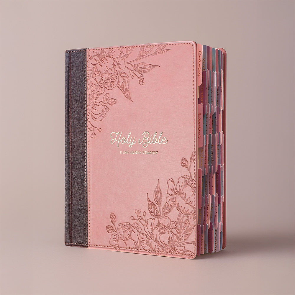 KJV Holy Bible, Note-taking Bible, Faux Leather Hardcover - King James Version, Brown/Pink (KJV Note-taking Editions)