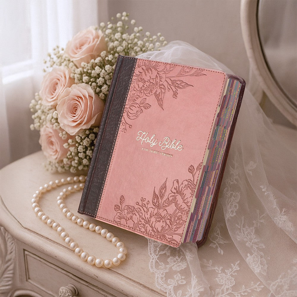 KJV Holy Bible, Note-taking Bible, Faux Leather Hardcover - King James Version, Brown/Pink (KJV Note-taking Editions)