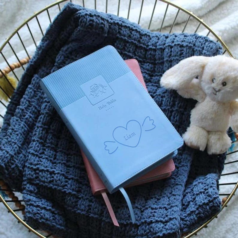 Custom Baby Bible NIV, Personalized Kids Bible, Religious Keepsake for Kids, Baptism Gifts, First Easter Gift Baby Girl Baby Boy Name Bible