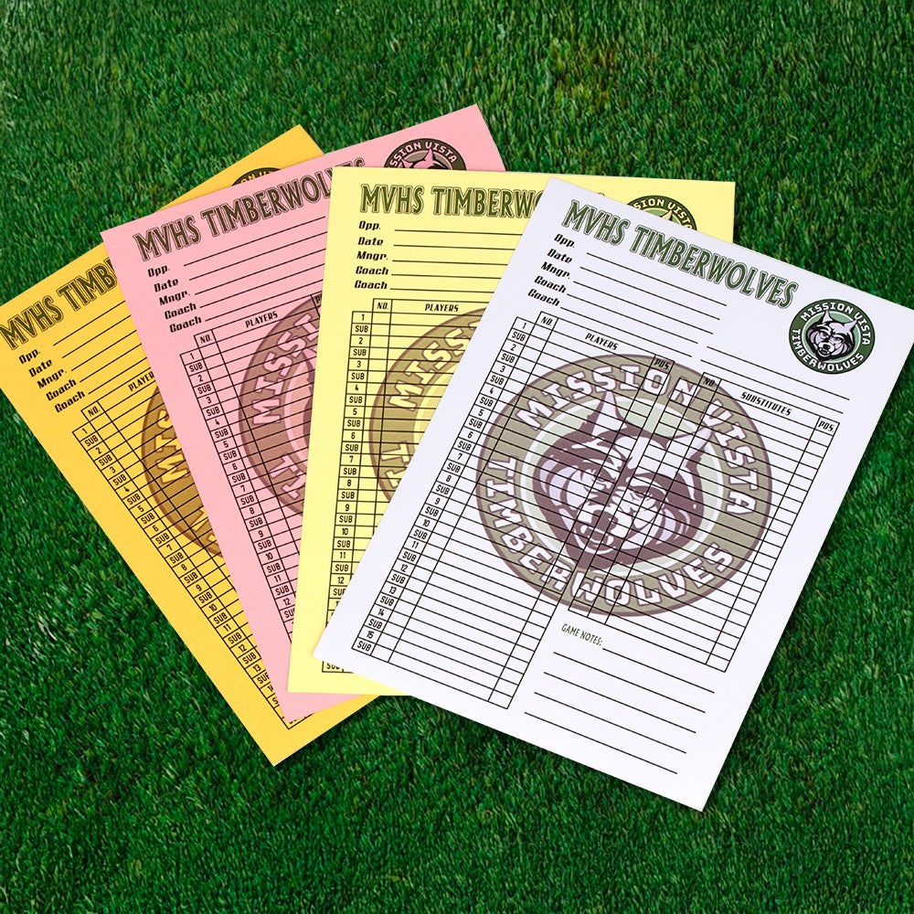 Custom Lineup Cards Baseball or Softball - 4 Part Carbonless