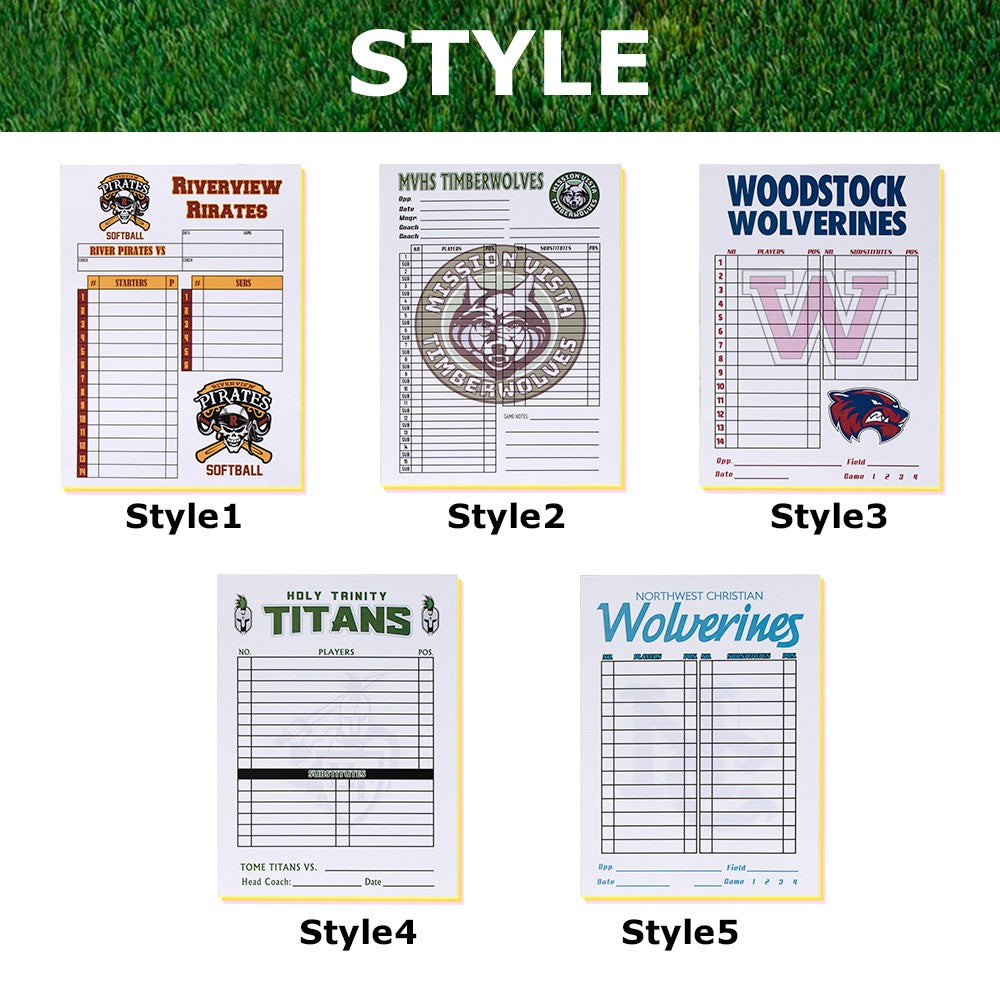 Custom Lineup Cards Baseball or Softball - 4 Part Carbonless