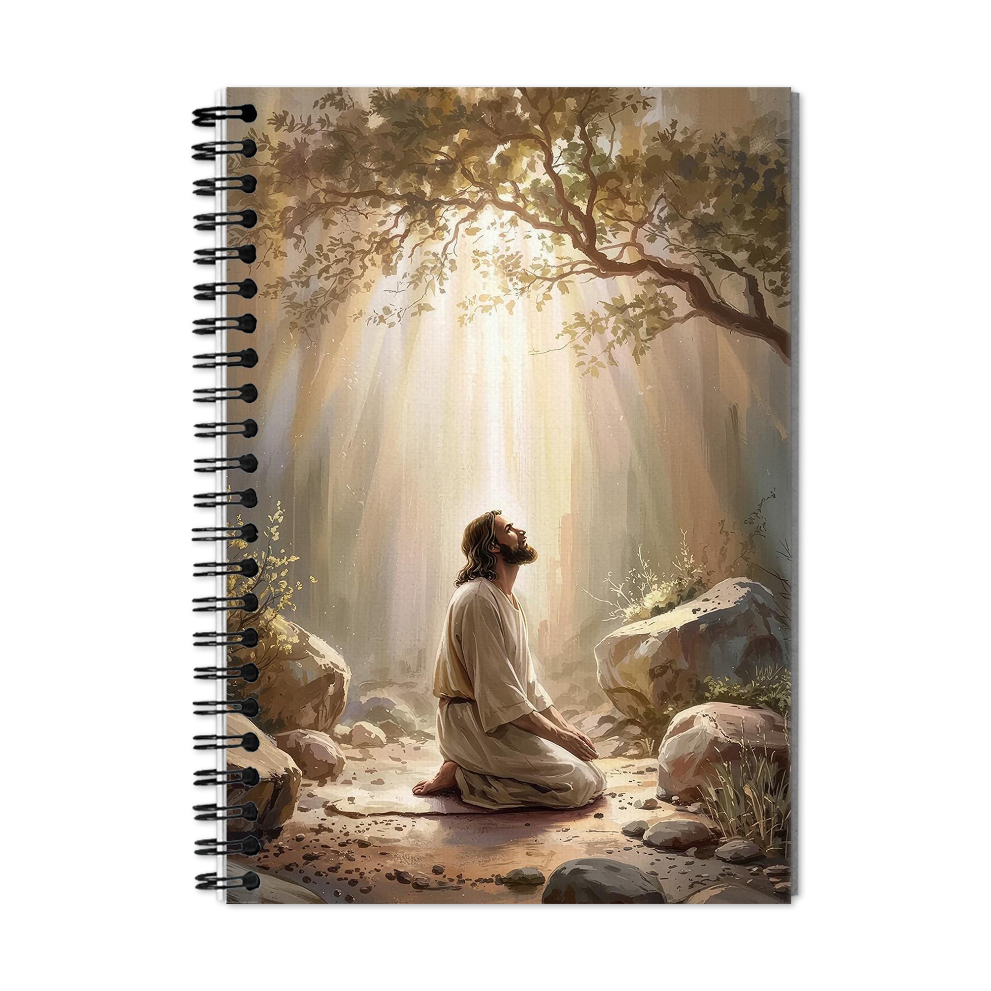 Jesus Praying in Gethsemane Notebook, Christian Devotional Journal for Bible Study & Daily Prayers, Spiritual Gift, Faith-Based Gift for Men/Women