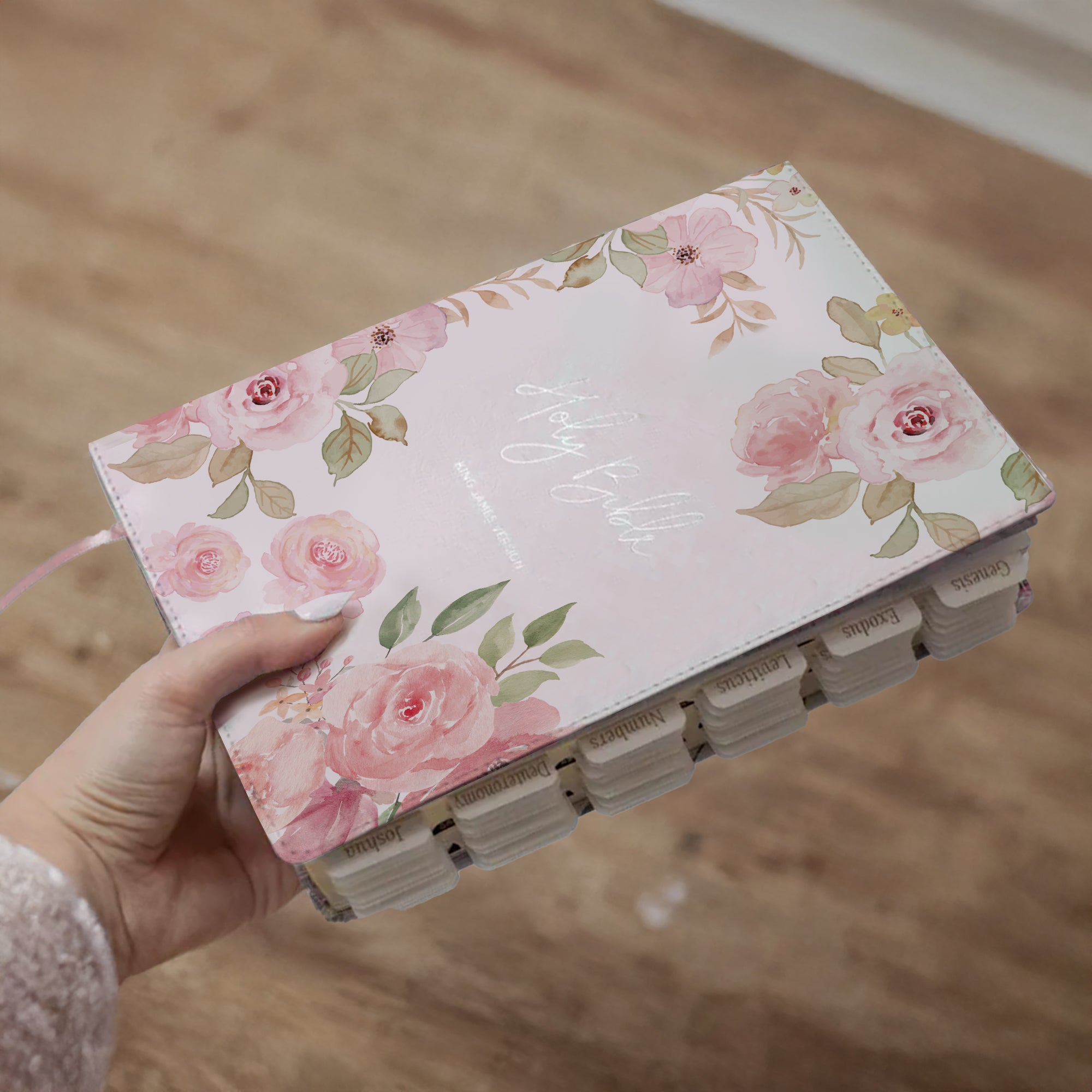 Tabbed Bible with Flowers KJV Bible for Women Christian Gift for Her Custom Bible with Tabs Faux Leather Floral Bible for Women Bible Study