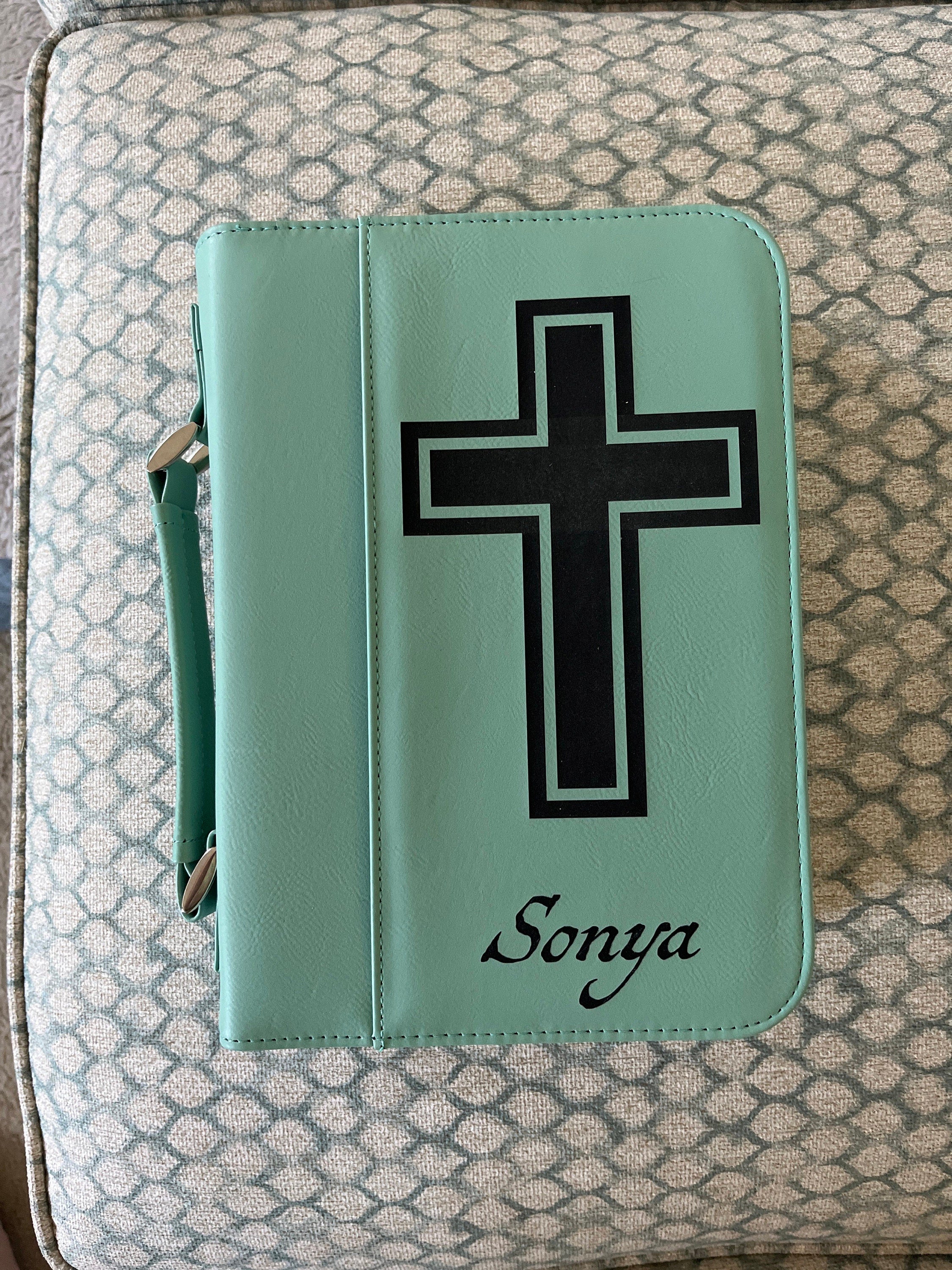 Personalized Bible Cover, Monogram Engraved Leather Bible Cover, Custom Cover For Bible, Religious Gifts, Gifts For Grandma, Christmas Gift