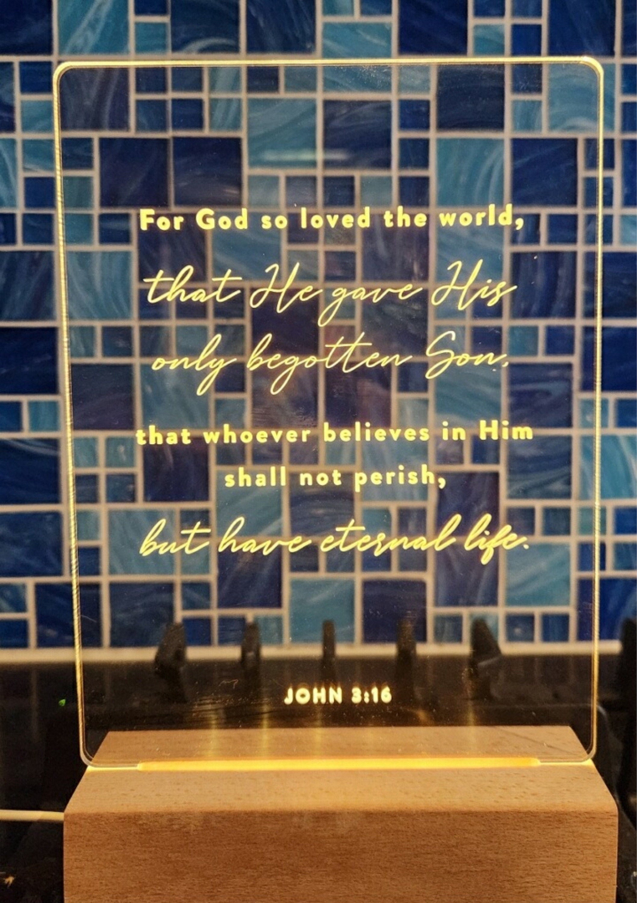 Bible Verse LED Light • Custom LED Night Light • Favorite Bible Verse • LED Frame • New Home Gift • Christmas Gift Christian • BVL01