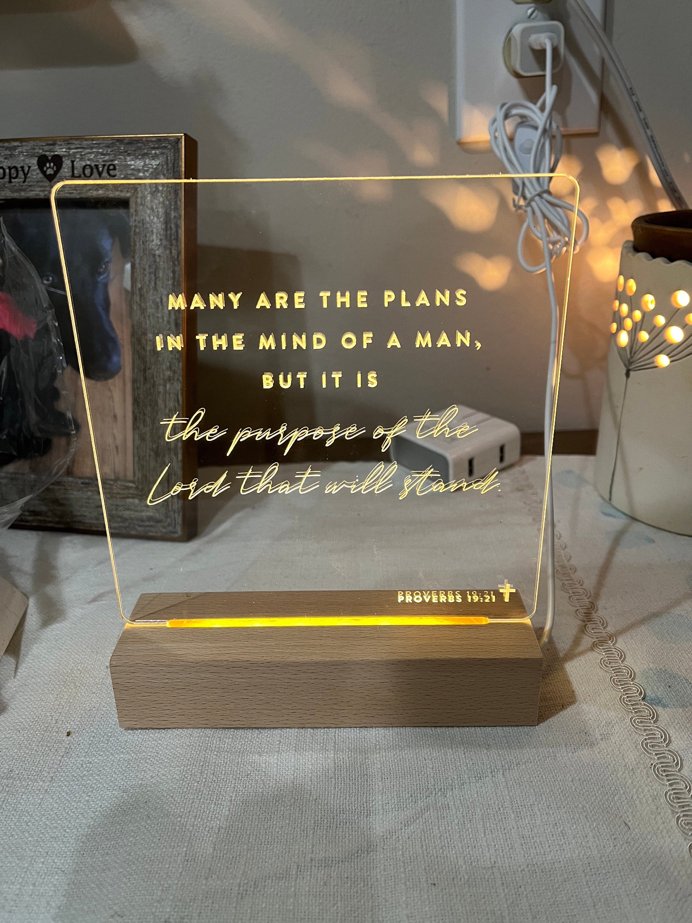 Bible Verse LED Light • Custom LED Night Light • Favorite Bible Verse • LED Frame • New Home Gift • Christmas Gift Christian • BVL01