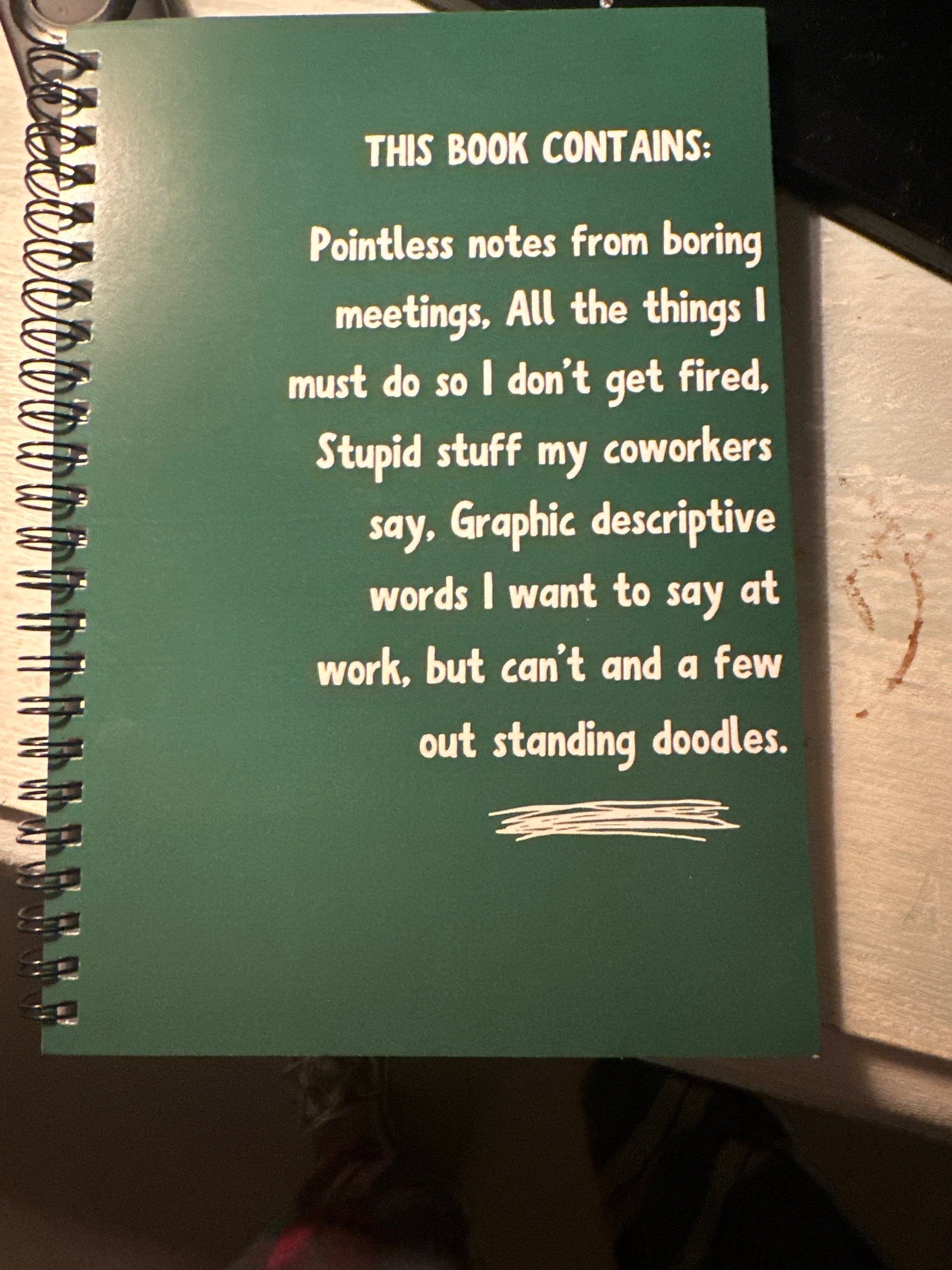 Custom Funny Work Notebook, Sarcastic Spiral Notebook, Coworker Gift, Staff Thank You Present Idea for Men/Women