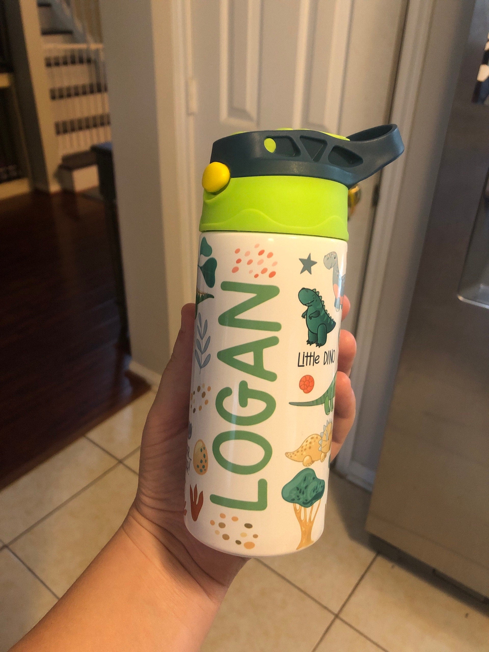 Custom Kids Water Bottle, Personalized Toddler Tumbler with Name, Children Back to School Thermos / Stainless Steel Cup for Boy and Girls