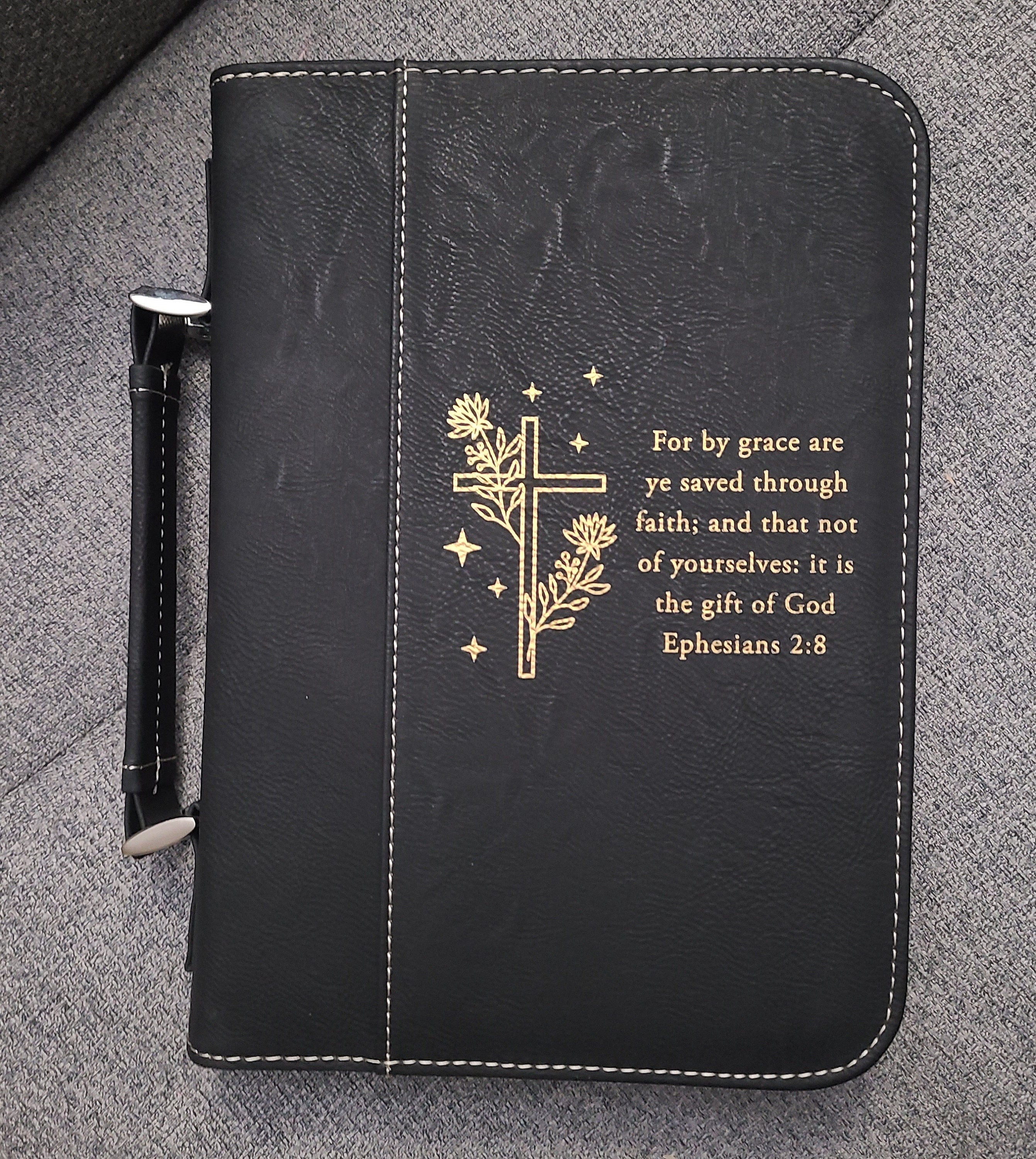 Personalized Bible Cover, Monogram Engraved Leather Bible Cover, Custom Cover For Bible, Religious Gifts, Gifts For Grandma, Christmas Gift