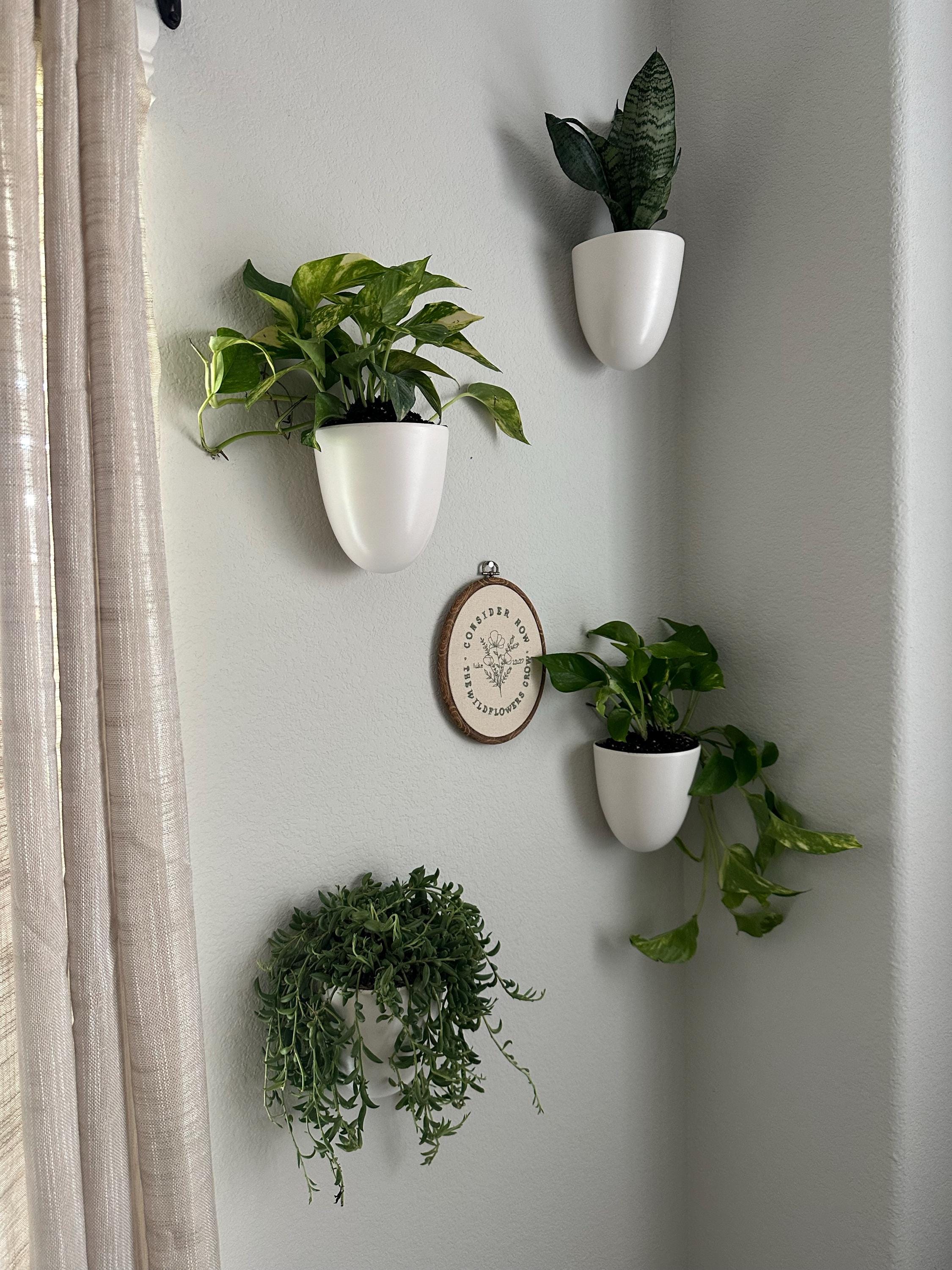 Consider the Wildflowers Luke 12:27 Floral Finished Embroidery Hoop Wall Decor, Scripture Home Decor, Bible Verses, Embroidery Nursery Decor