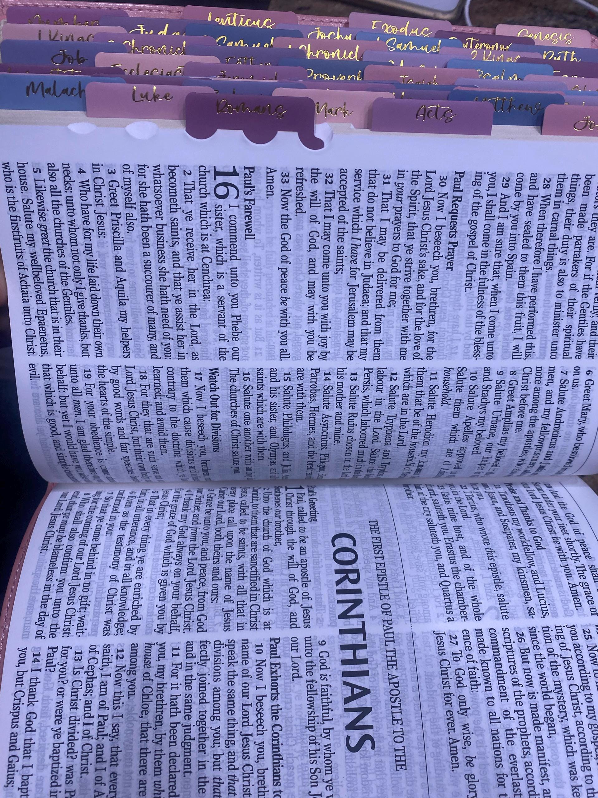 Beautiful KJV Pink Leather Soft Giant Print Bible with Ombre Tabs