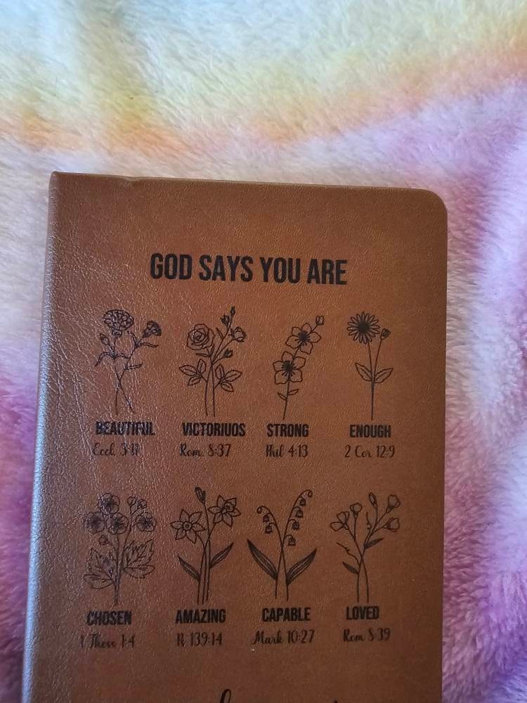 Personalized Prayer Journal For Women Custom Positive Affirmations Journal Christian Gift Religious Gift for Girls Journal God Says You Are