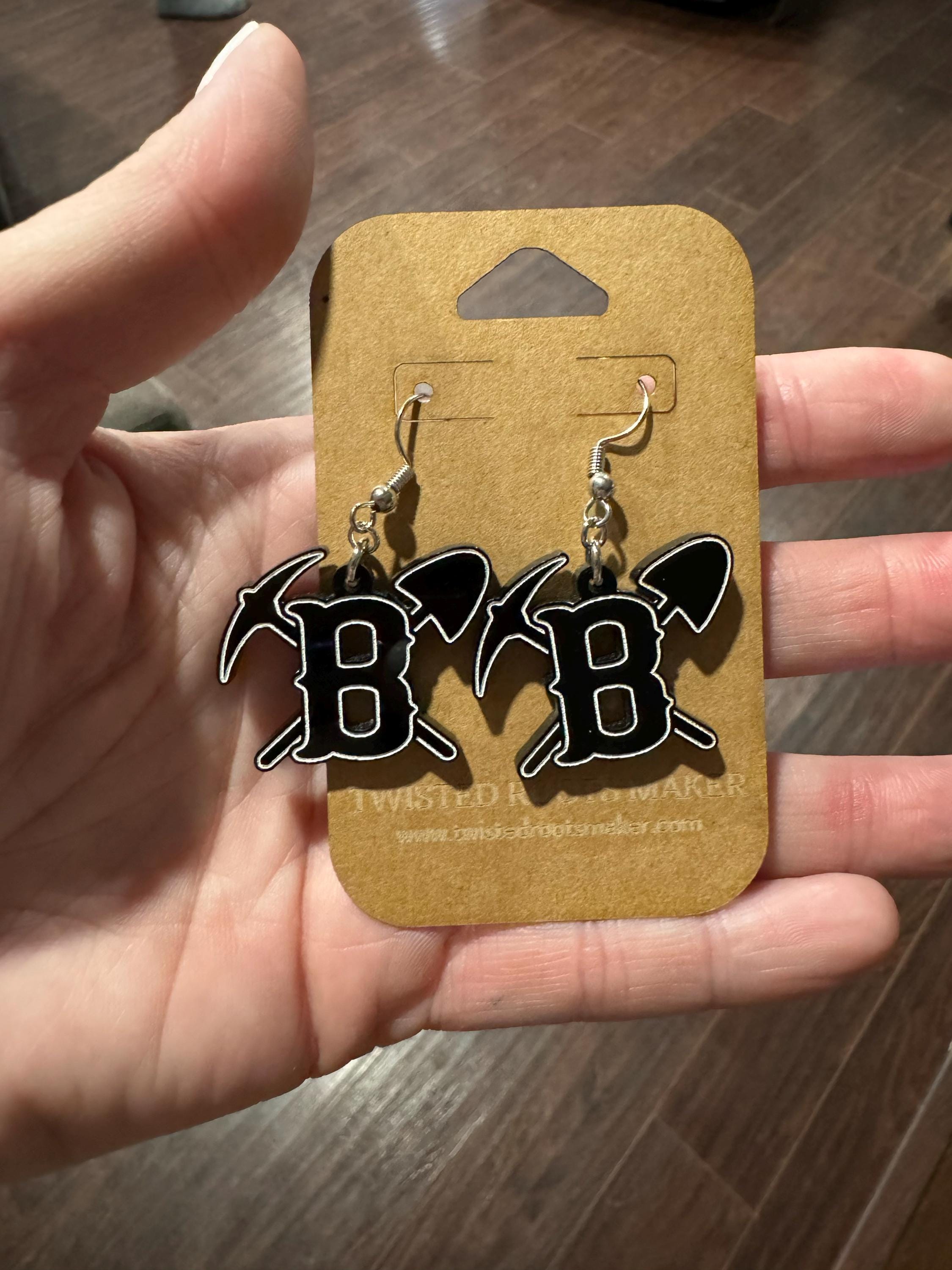 Custom School Mascot/Logo Laser Cut Painted Dangle Earrings | High School | College | Band | Cheer | Booster | Fundraiser