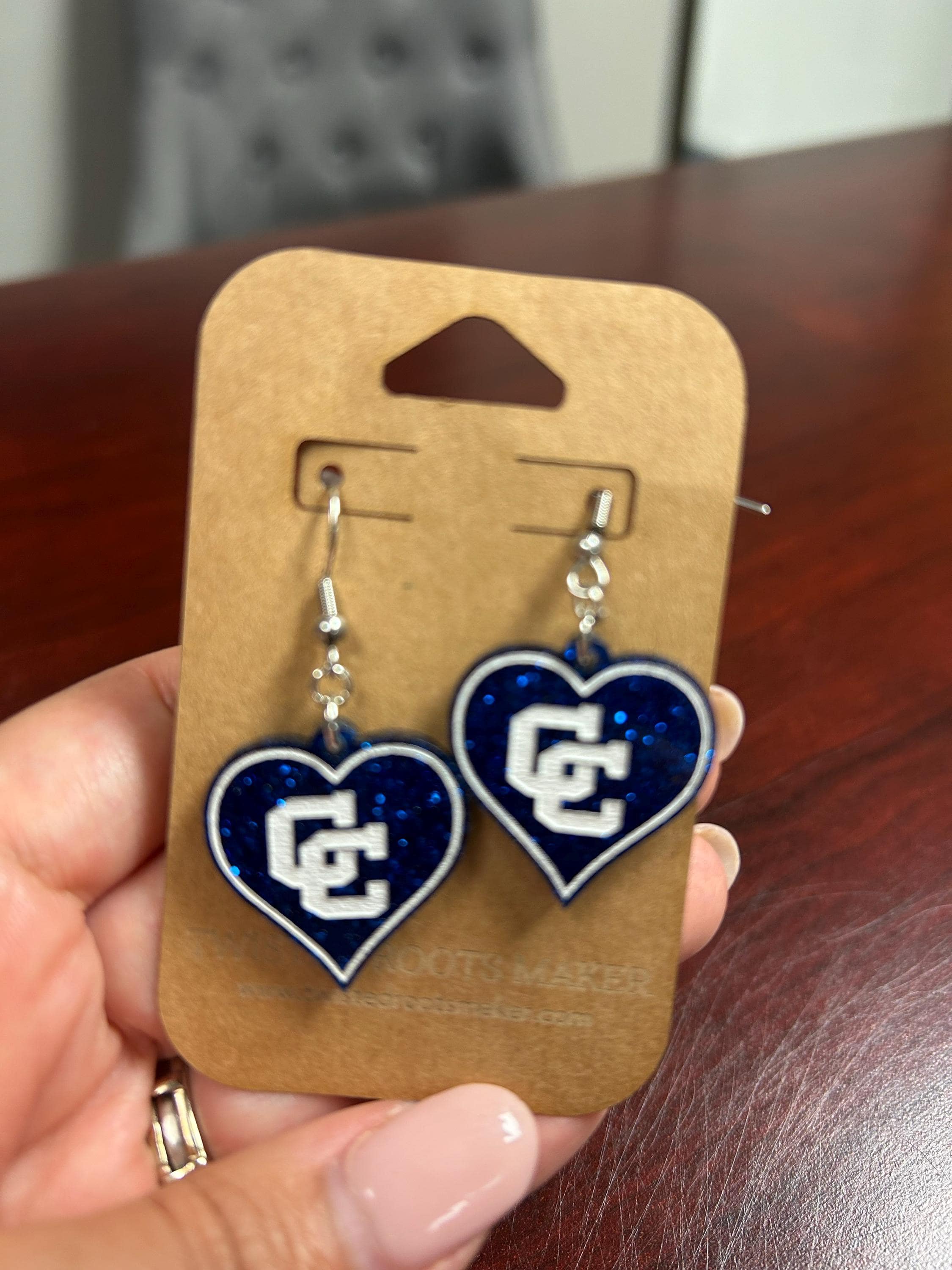 Custom School Mascot/Logo Laser Cut Painted Dangle Earrings | High School | College | Band | Cheer | Booster | Fundraiser