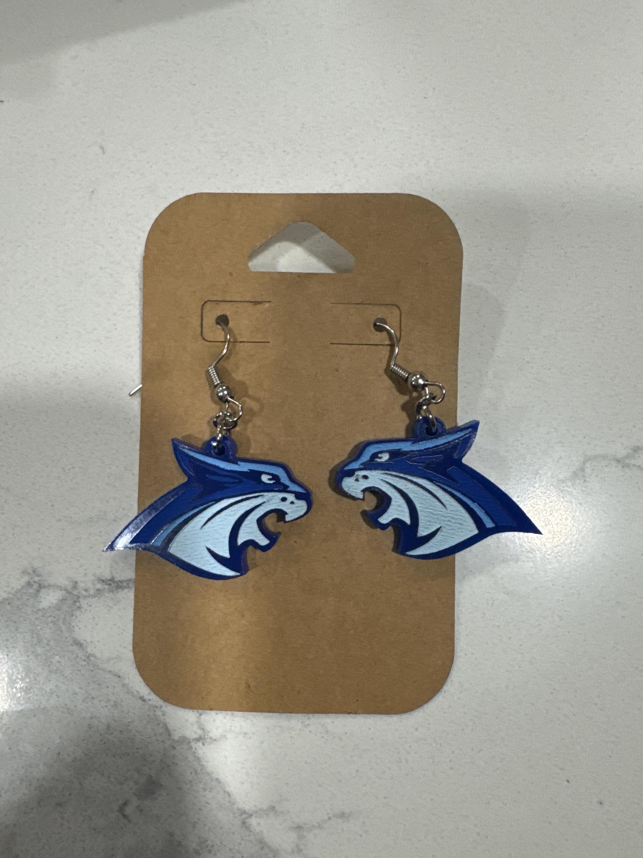 Custom School Mascot/Logo Laser Cut Painted Dangle Earrings | High School | College | Band | Cheer | Booster | Fundraiser