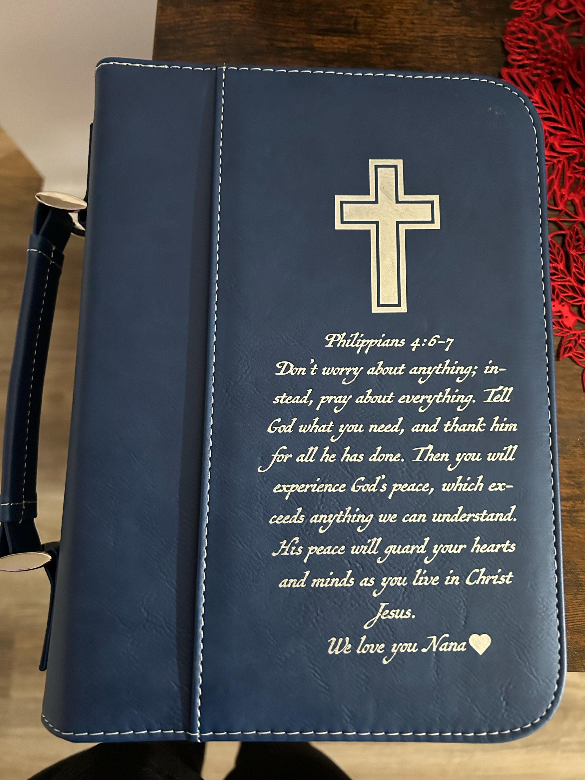 Personalized Bible Cover, Monogram Engraved Leather Bible Cover, Custom Cover For Bible, Religious Gifts, Gifts For Grandma, Christmas Gift