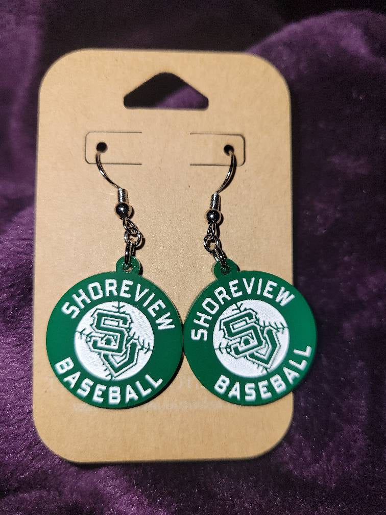 Custom School Mascot/Logo Laser Cut Painted Dangle Earrings | High School | College | Band | Cheer | Booster | Fundraiser