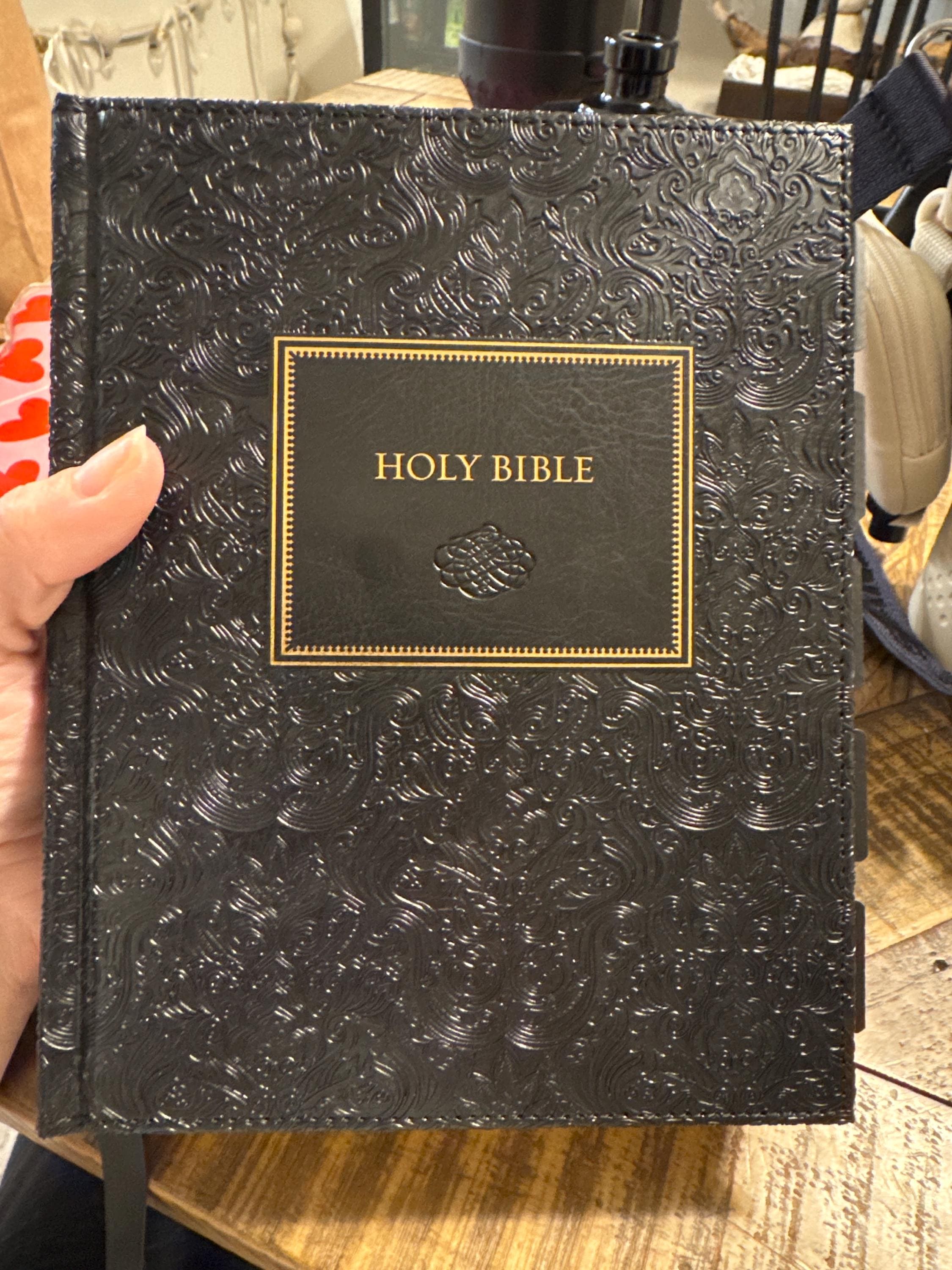 Beautiful Tabbed KJV Bible, Black and Gold Bible, Journaling KJV Bible