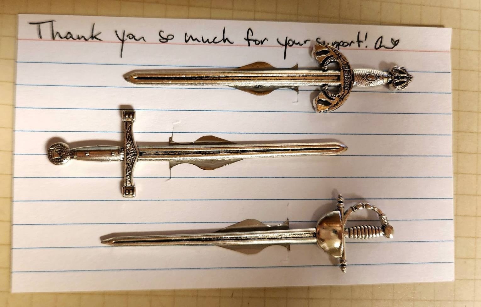 Sword Bookmarks with Clip, Sword Bookplates, Pack of Three or Four | Medieval Fantasy Blades and Daggers | Gifts for Him, Gift for Readers