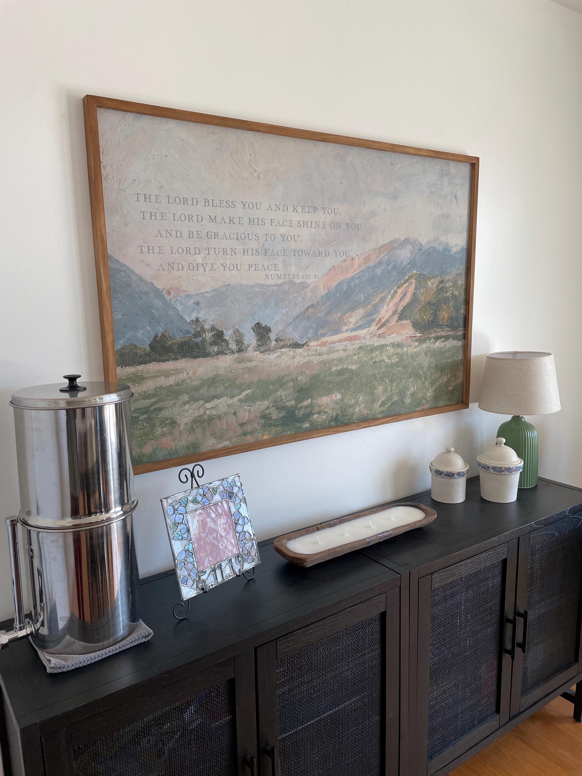 Christian Wall Art | Bible Verse Wall Art | May The Lord Bless You And Keep You | The Blessing Kari Jobe Canvas Wall Art Print  | F570