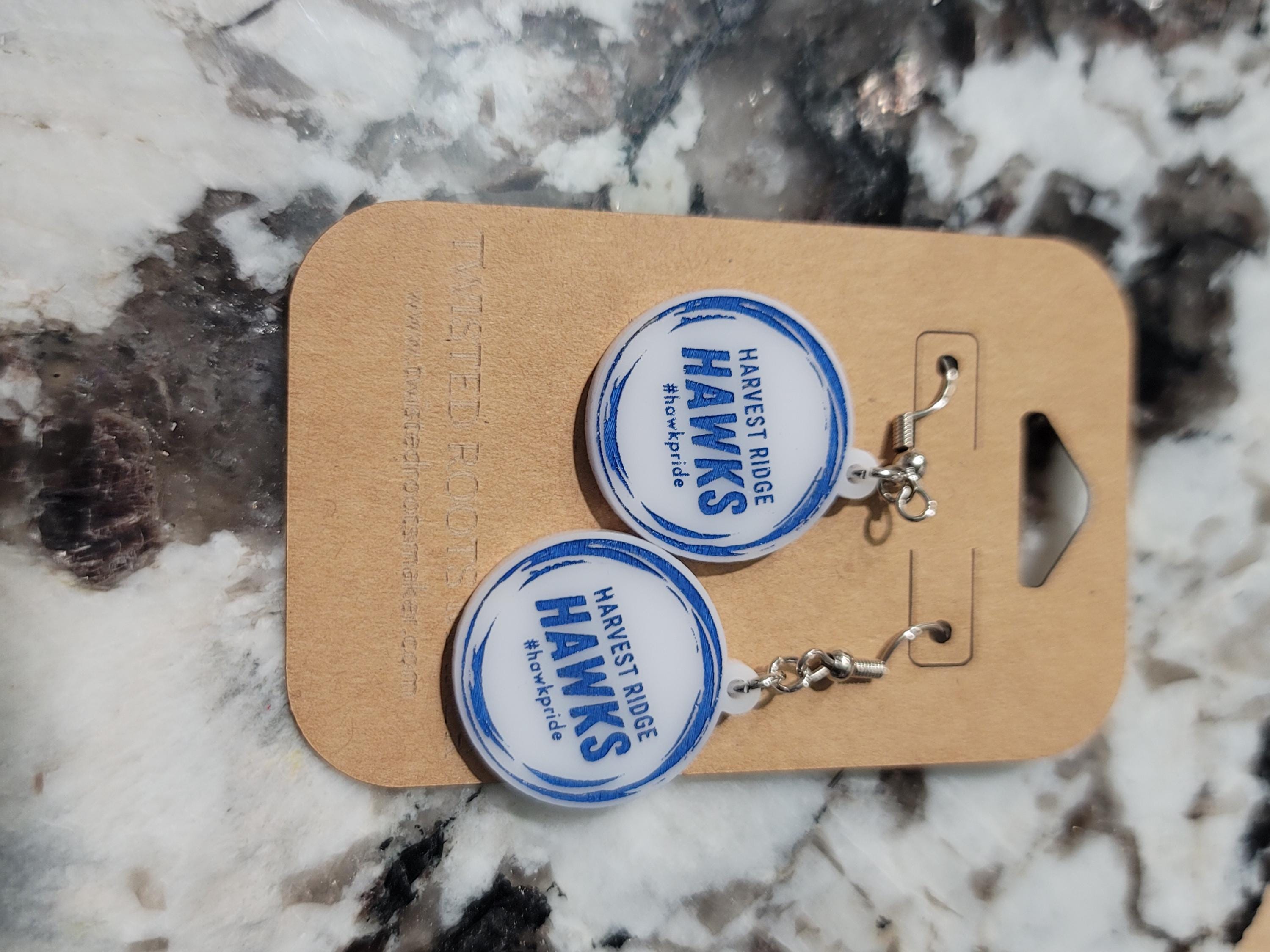 Custom School Mascot/Logo Laser Cut Painted Dangle Earrings | High School | College | Band | Cheer | Booster | Fundraiser