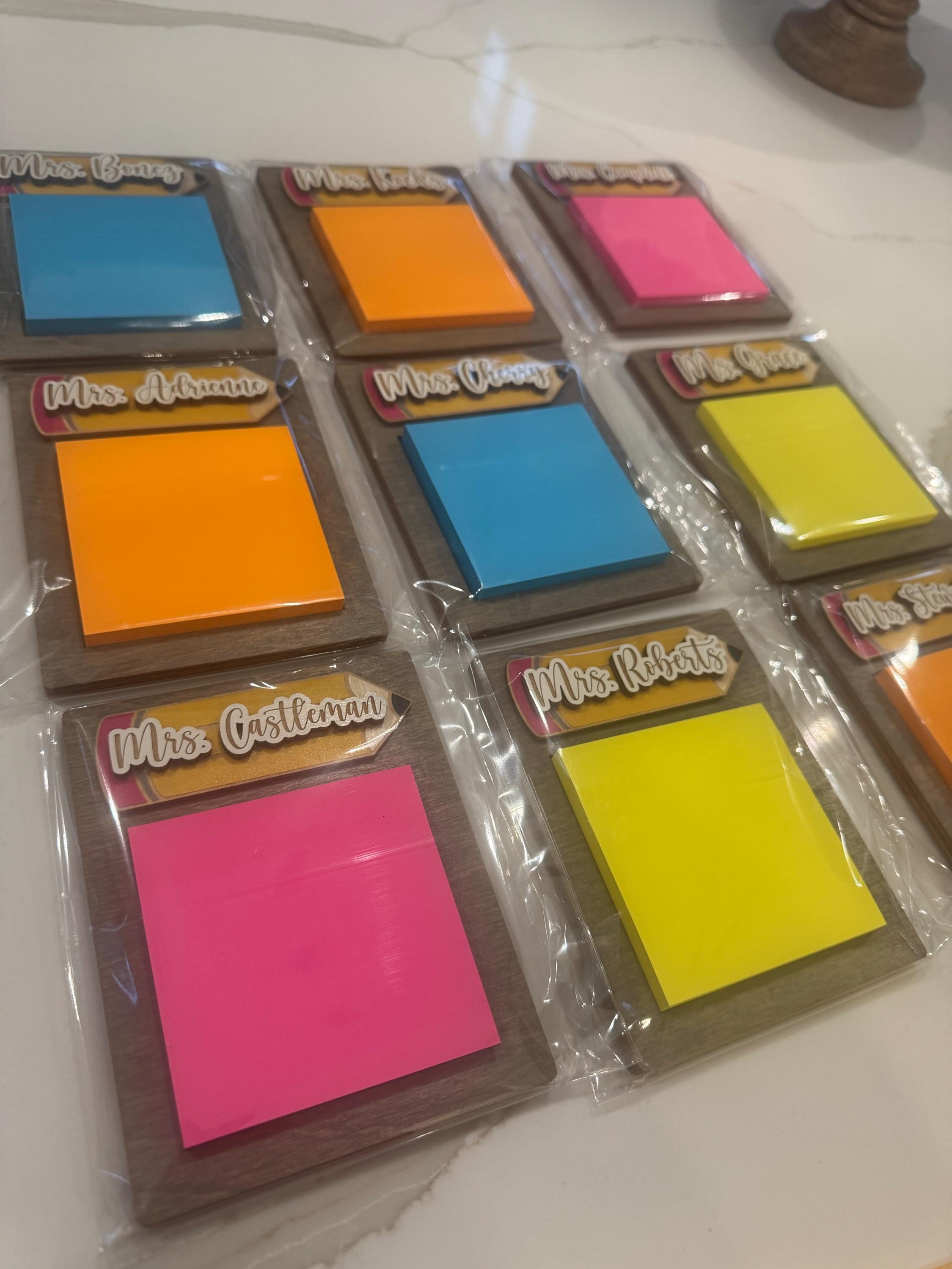 Teacher Sticky Note Pad Holder Gift | Personalized Teacher Name Gift | Student Gift For Teacher | Teacher Gift | Teacher End of Year Gift