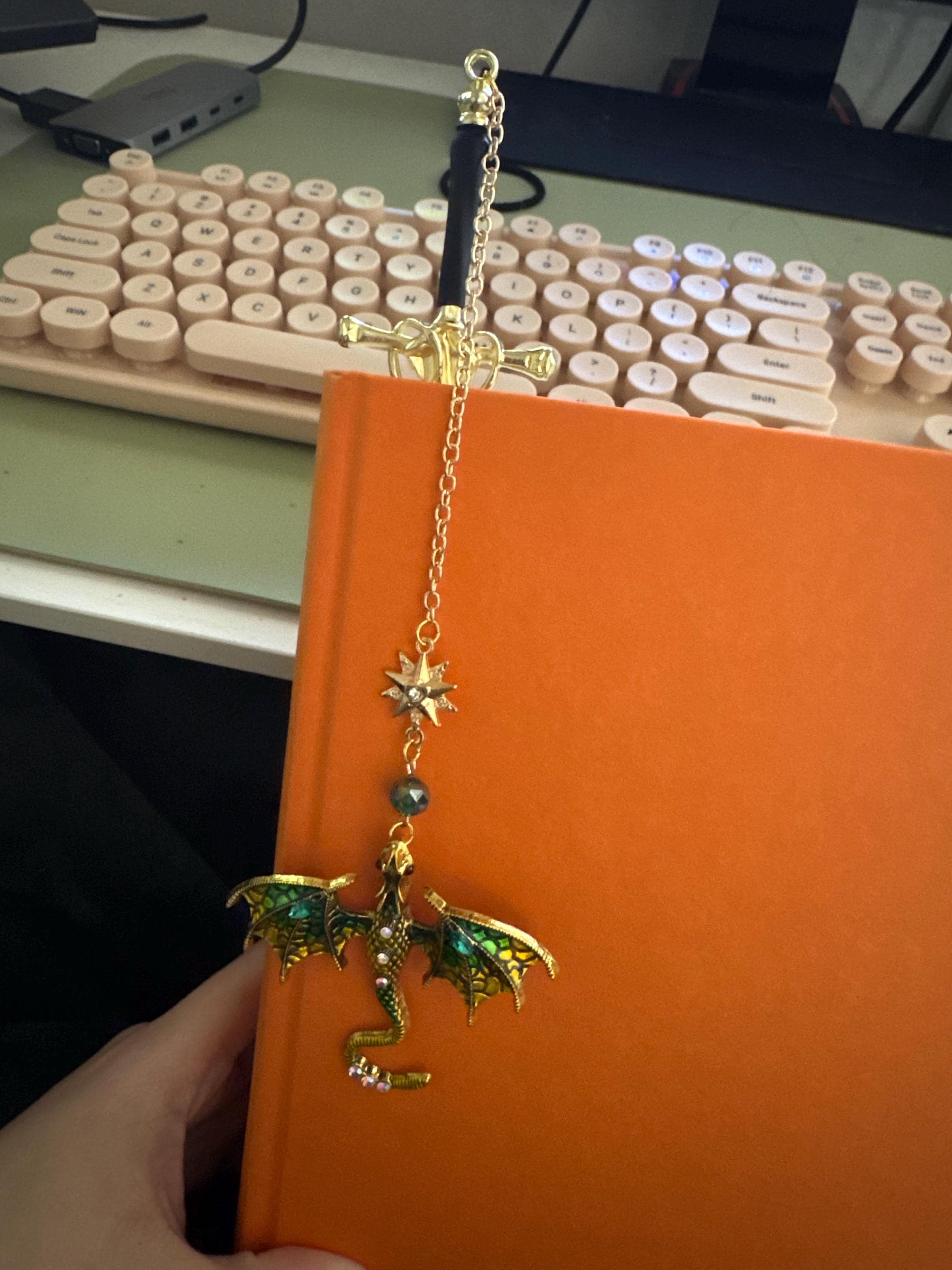 Sword Dragon Bookmark Birthday Gifts for Book Lover Reader Fantasy Bookworm Silver Gold Metal Charm Anniversary Gift Bookish Accessories