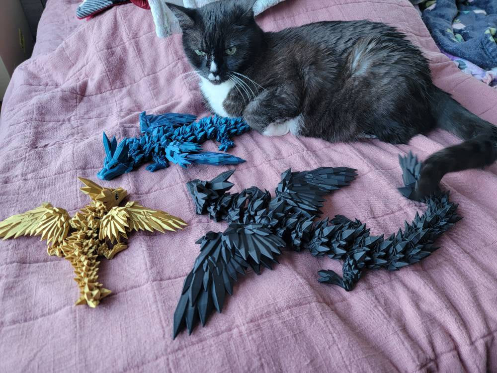 3D Printed Dragon | Articulated Fourth Wing Inspired Dragons | Bookshelf Decor | Fidget Spinner | Tairn Sgaeyl Andarna | Reader Gift Idea