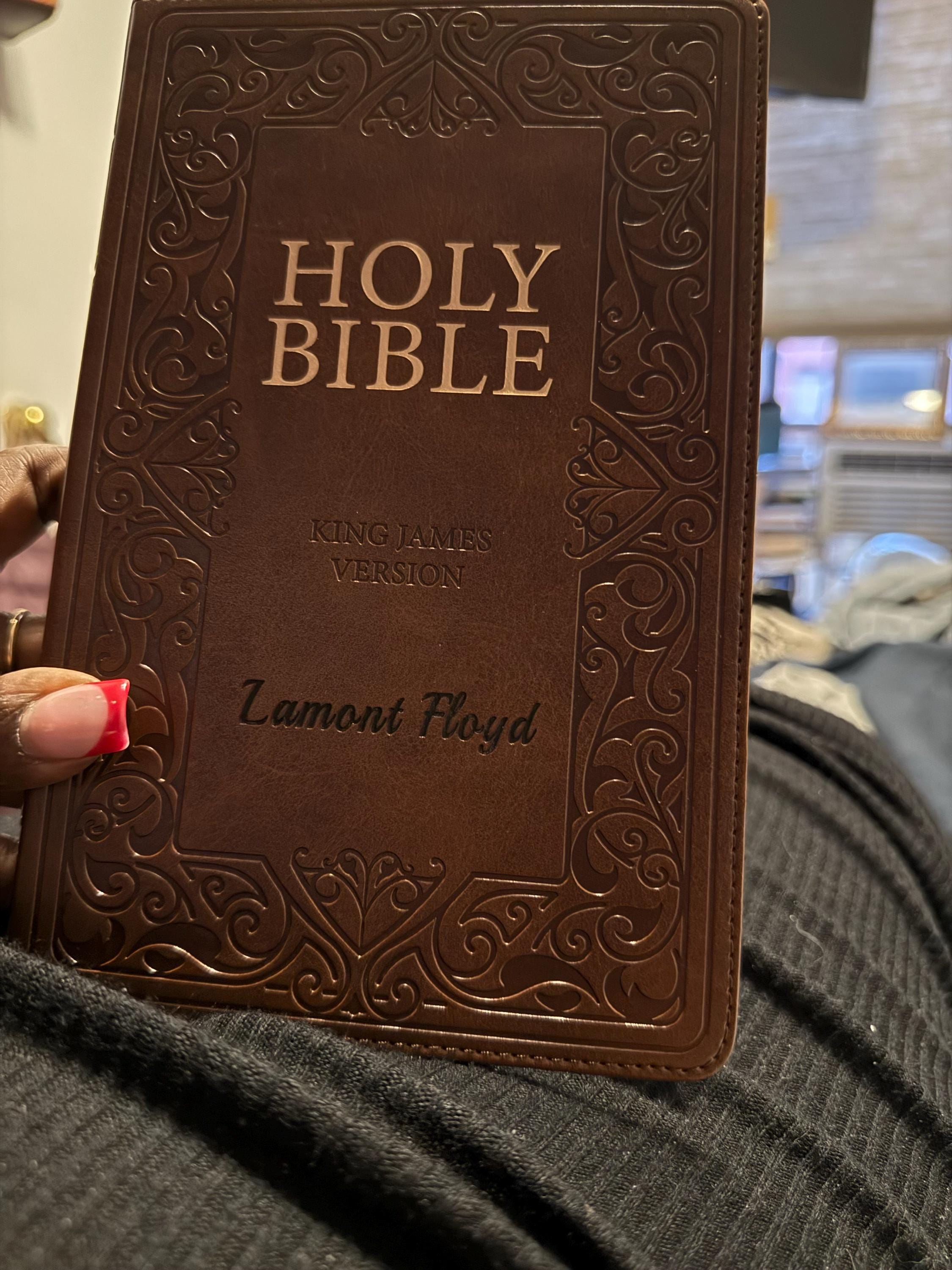 Personalized KJV BIBLE Name Christian Baptism Gift for Him Dad Men Her Mom Women Communion Catholic Confirmation Birthday Custom Engraved