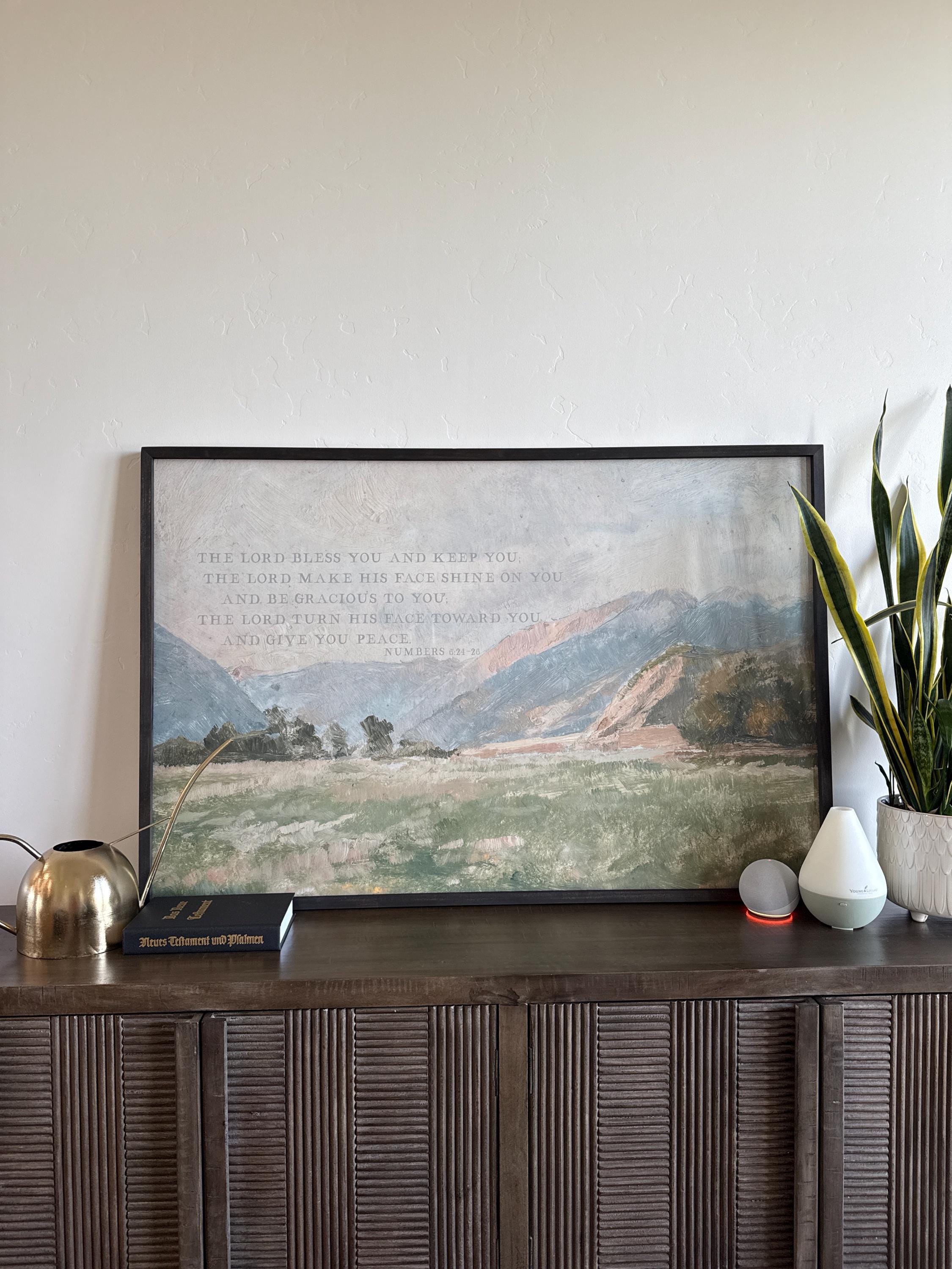 Christian Wall Art | Bible Verse Wall Art | May The Lord Bless You And Keep You | The Blessing Kari Jobe Canvas Wall Art Print  | F570