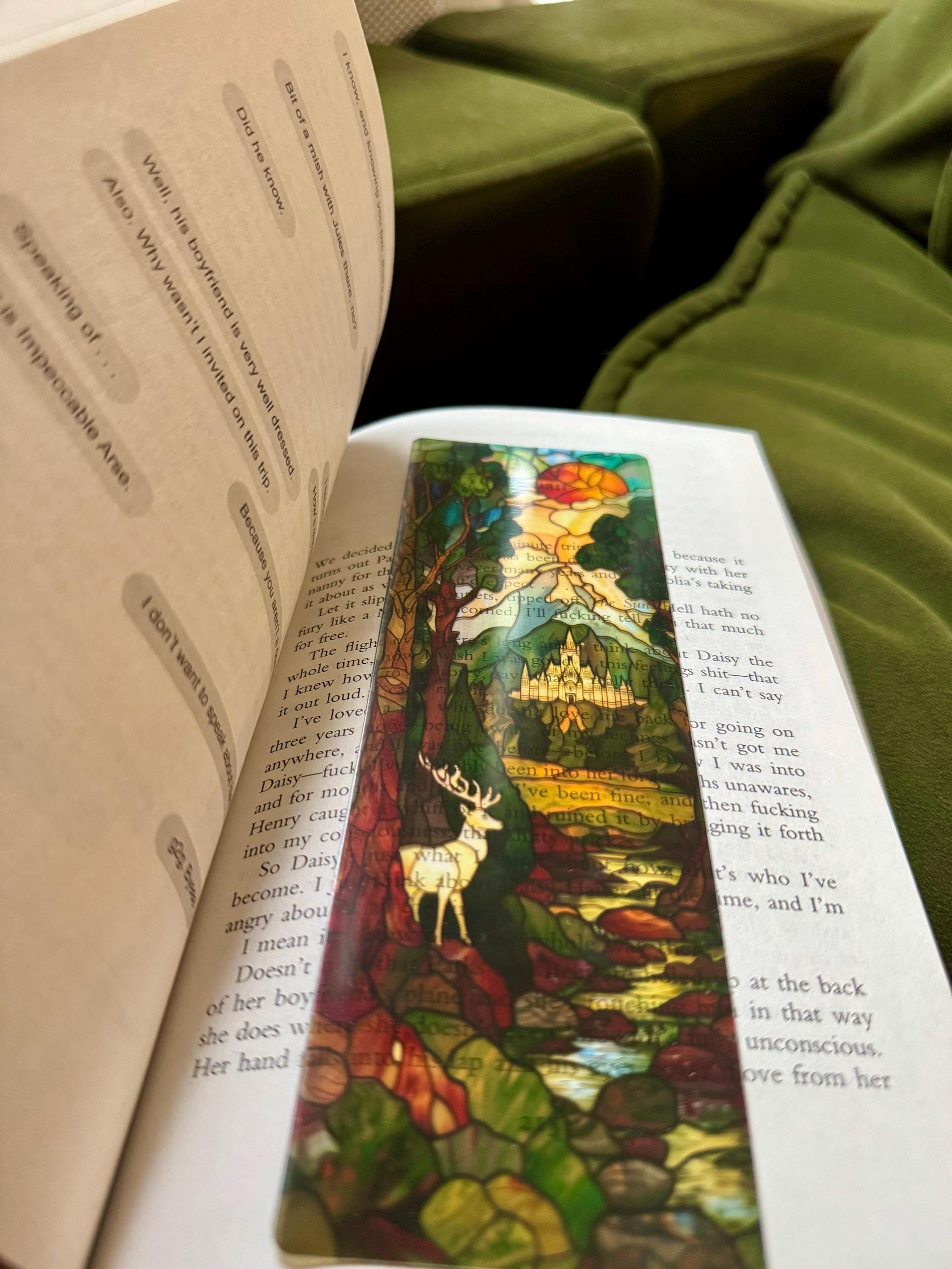 Velaris, Terrasen, Lunathion Trio Stained Glass Bookmarks (Transparent Bookmark, Stained Glass Night Court, Fantasy Book Reader Gift)