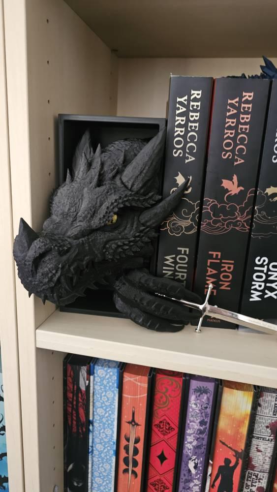 Tairn Dragon Book Nook 3d Printed Fantasy Bookshelf Bookish Fourth Wing Iron Flame Onyx Storm