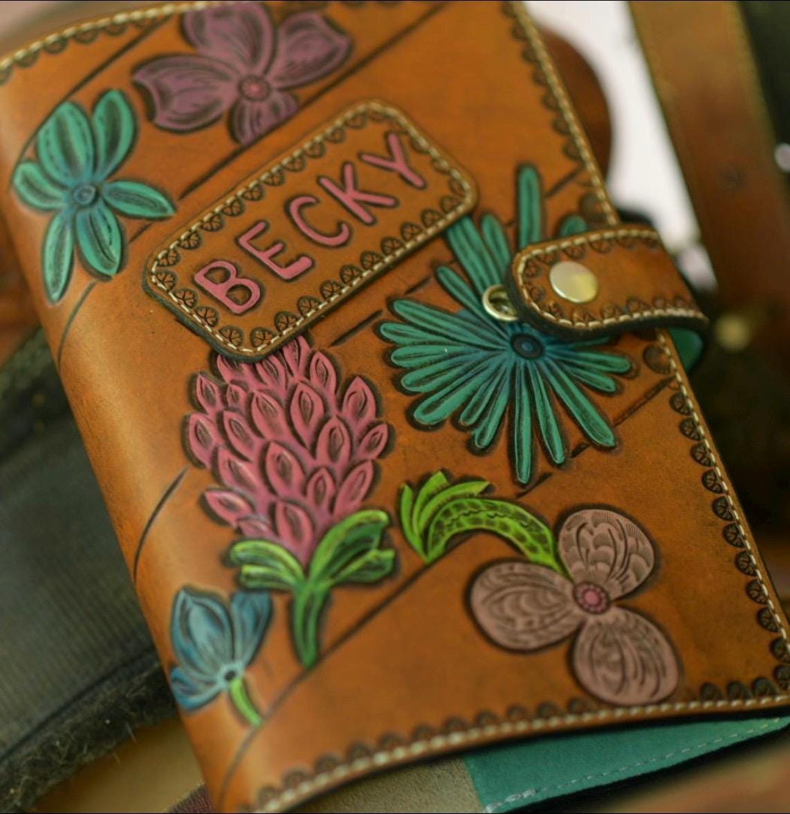 Customizable Hand-Tooled Leather Bible cover