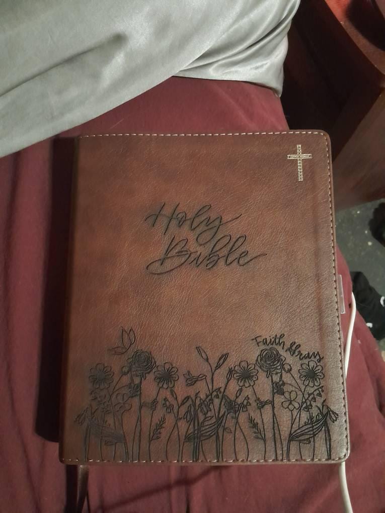 PERSONALIZED NIV Journaling Bible - Grass and Flowers - Add Your Name - CUSTOM