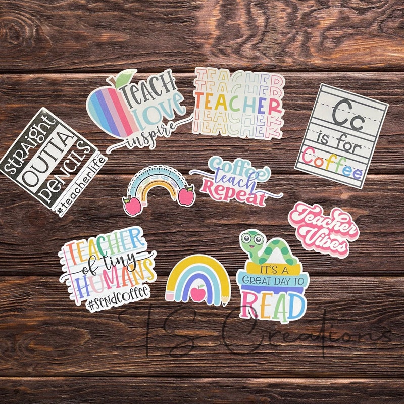 Teacher Appreciation Sticker Pack. Vibrant, Educational stickers for Classroom Decor & Teacher Gifts. Teacher Planners, Grading.