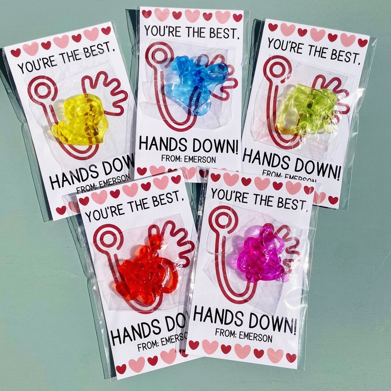 Sticky Hands Valentines, School Valentines, Valentines for Class, Valentines for Students, Valentines Class Set, Valentines from Teacher