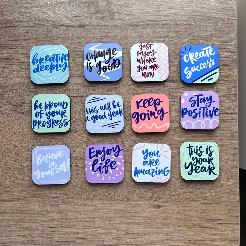 Confidence Pack Set of 12, Cute Magnets with Positive Messages, Gifts for Friends, Gift for Teachers, Positive Gift for Women