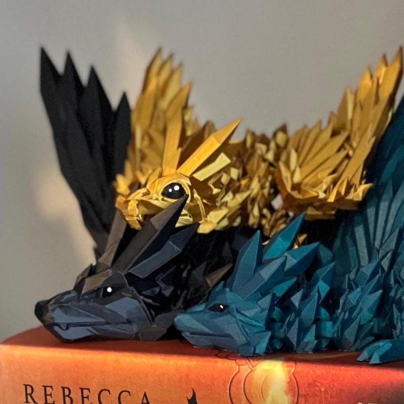 3D Printed Dragon | Articulated Fourth Wing Inspired Dragons | Bookshelf Decor | Fidget Spinner | Tairn Sgaeyl Andarna | Reader Gift Idea