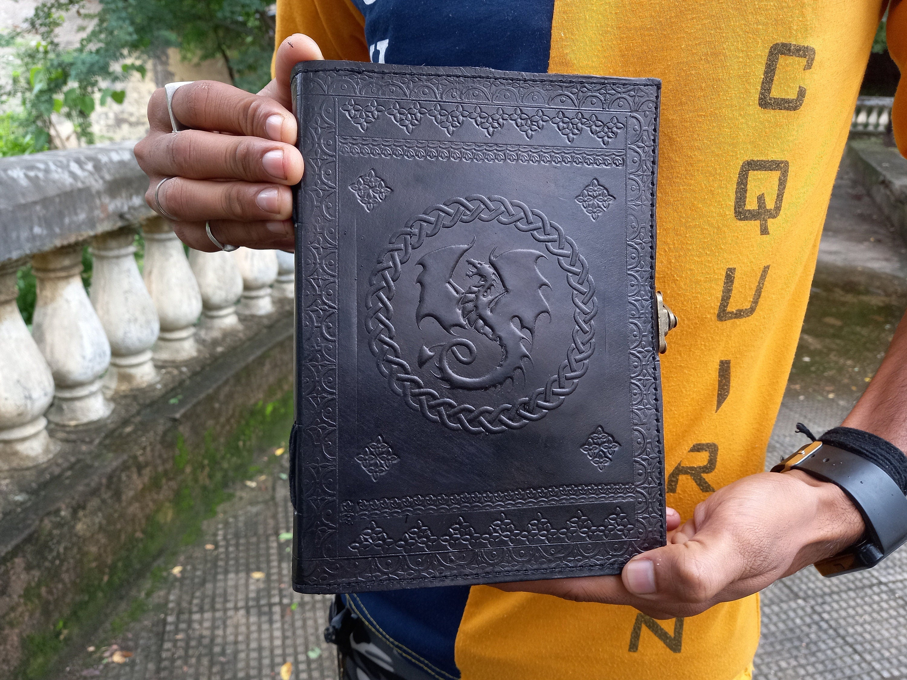 Celtic Dragon Leather Journal, Dragon Leather Notebook, Handmade Leather Journal, Dragon Journal Writing Notebook for Men & Women